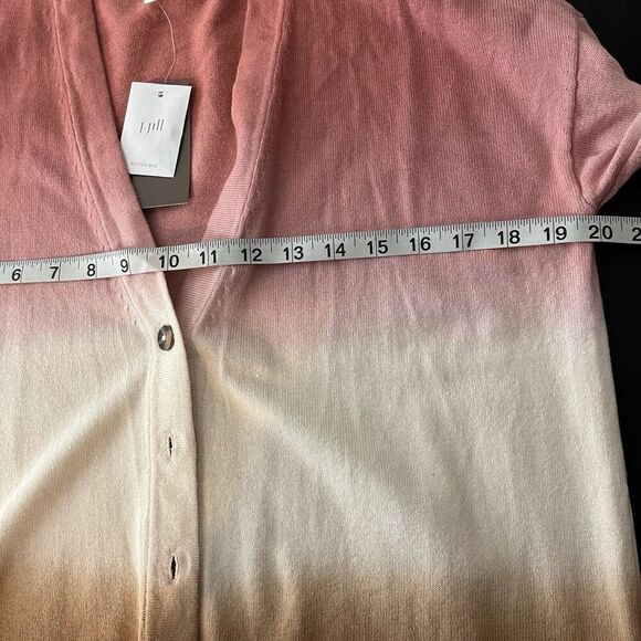 J. Jill Dip Dyed Sunset Ombre Button Up Cardigan Sweater XS Petite Multicolor​ - Picture 7 of 8